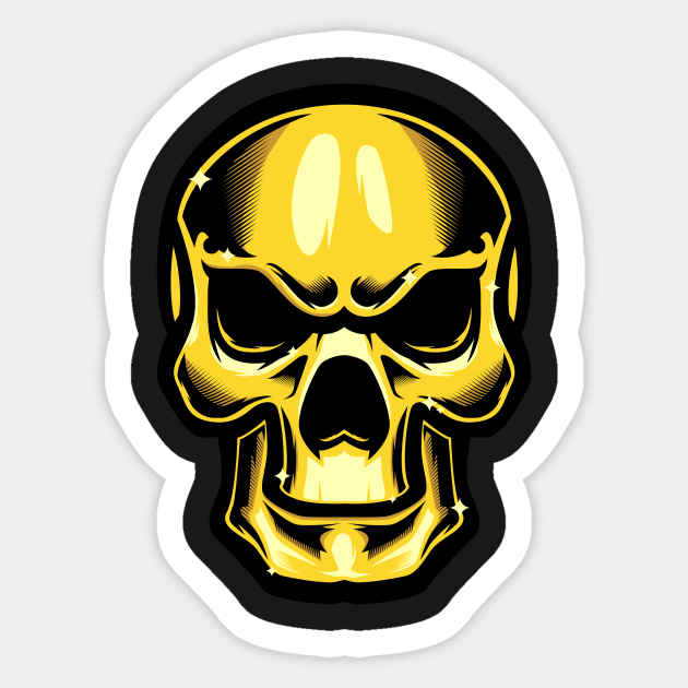 Golden Skull Sticker by Luckyart11